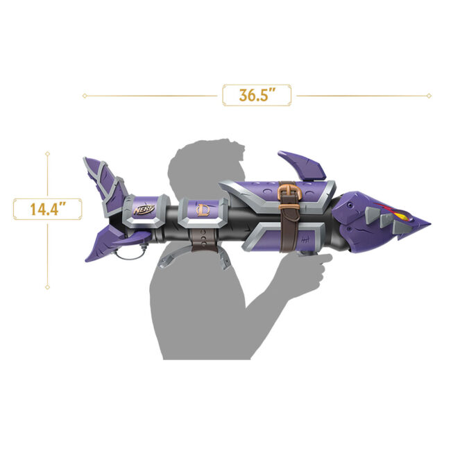 🎯League of Legends Jinx Fishbones Blaster, 18 Dart Drums, 3 Dart Shooters, Display Stand